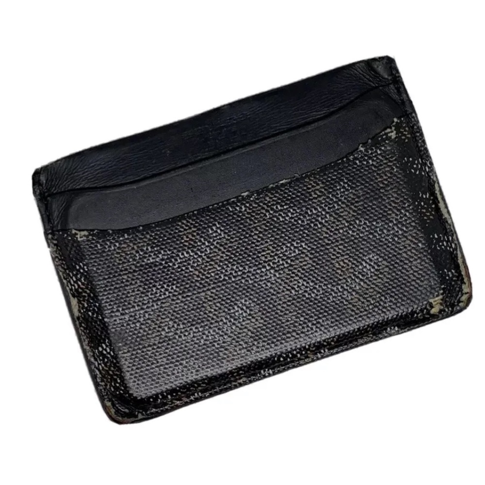 Authentic Goyard Card Holder Wallet Black